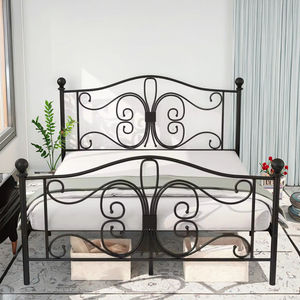 Кровать-платформа Homerich Modern Black из кованого железа, регулируемая, прочная, размер <span class=keywords><strong>Twin</strong></span>, с возможностью выбора цвета, для спальни - Product Image 3