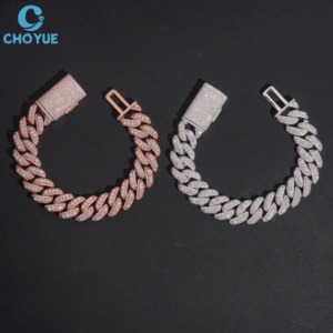 Cadena Cubana de Plata de Ley 925 con Moissanita, Estilo Hip Hop Clásico de Miami, Joyería con Moissanita Engastada, MOQ Bajo - Product Image 2