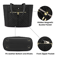 LOVEVOOK 2pc Fashion Quilted Work Laptop Tote Bag Stylish Travel business College handbag set Briefcase 15.6 in Women Laptop Bag