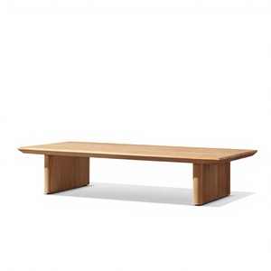 Table Basse d'Extérieur en Teck Massif à Grille Architecturale, Conception à Lattes Robuste, Artisanat d'Expertise, Idéale pour Hôtels de Luxe et Salons de Villages de Vacances - Product Image 2