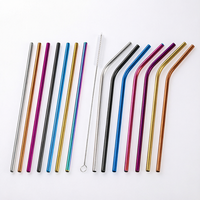 Pailles à boire en acier inoxydable larges et réutilisables, pailles en métal doré pour Bubble Tea