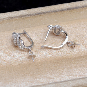 Base para Pendientes de Plata S925, Accesorio para Joyería de Perlas, Chapado en Oro, 8-9mm, JG6010, Producto Semi-Acabado - Product Image 4