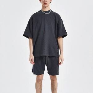 T-shirt unisexe basique à manches courtes surdimensionné personnalisé, poids lourd, streetwear, col rond, pour homme - Product Image 2