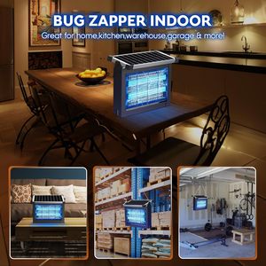 Piège à insectes solaire 4500V, étanche, anti-moustiques, piège à mouches, extérieur/intérieur |   Mode automatique, portable, sans fil, rechargeable, à piquer/à suspendre - Product Image 5