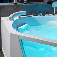 Baignoire d'angle pour couples avec hydromassage, bain à bulles, spa à jets pour adultes