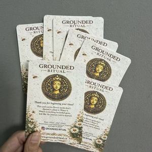 Biglietti d'Auguri Ecologici in Carta Seminabile per Fioristi, Stampa Offset Personalizzata, Cartoline Piantabili, Confezioni - Product Image 4