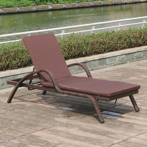 Bền không thấm nước mặt trời giường PE mây wicker khung nhôm vườn Chaise phòng chờ ghế ngoài trời bãi biển hồ bơi ghế tắm nắng - Product Image 6