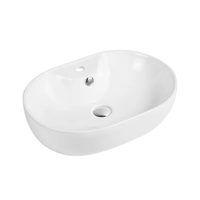 Céramique Sanitaire Art Bassin Comptoir Ovale Solide Céramique Salle De Bains Bassin Lavabo Premium Vanité Lavabo