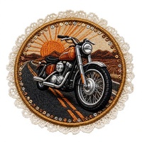 Patch brodé 3D rond en relief pour la décoration de vestes en jean, sacs à dos et vêtements de moto
