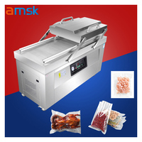 Machine de mise sous vide automatique à double chambre DZ-400, machine d'emballage de sacs en plastique, machine de stockage alimentaire, machine de scellage par compression