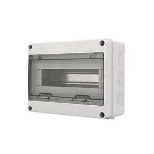 HT Series Outdoor Waterproof IP65 12-Way Switch Panel Mount Distribution Enclosure Plastic Electrical Electronics Instrument