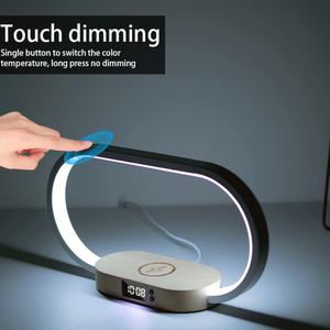 Meilleures ventes - Lampe de nuit sans fil RGB à commande tactile, horloge numérique, chargeur sans fil 15W 10W avec lampe de chevet - Product Image 4