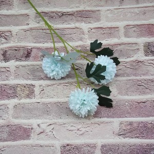 Chrysanthème à trois têtes, fleur artificielle en soie, couleurs mélangées, décoration de mariage, toucher naturel, plante à tige unique, ornement - Product Image 4
