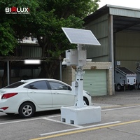 Sistema di Sorveglianza Solare Off-Grid HiTOP con Pannello da 200W e Box CCTV Mobile Montato su Palo per Sicurezza in Cantiere