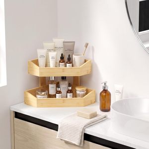 <span class=keywords><strong>Panier</strong></span> à fruits d'angle en bois à 2 niveaux, grande capacité, support pour fruits, organisateur de rangement pour fruits <span class=keywords><strong>et</strong></span> légumes pour comptoir de cuisine - Product Image 5