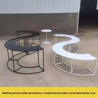 Centre de table en fer en forme de S pour événements de mariage en plein air, style moderne et minimaliste, hauteur 60 cm, largeur 3,6 m