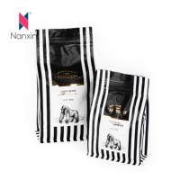 Sacs à café personnalisés en aluminium, fond carré, résistants à la chaleur, de qualité alimentaire, étanches à l'humidité, avec fermeture éclair, 100g/150g/250g