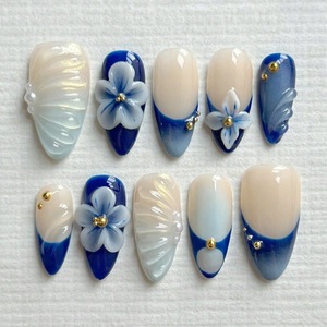 Uñas <span class=keywords><strong>Postizas</strong></span> de Lujo al por Mayor, Forma de Almendra, Diseño 3D, <span class=keywords><strong>Pegamento</strong></span> DIY <span class=keywords><strong>para</strong></span> Aplicación en Dedos de Mujeres - Product Image 2