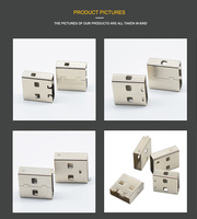 Conector USB a carcasa de hierro metálico 12 14 15 17mm carcasa de conector macho carcasa de enchufe USB receptor de ratón inalámbrico
