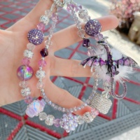 Nouveau Pendentif Dragon Volant pour Téléphone Portable, Chaîne de Perles en Cristal, Vente en Gros, Bijoux Pendentifs pour Femmes, Personnalisable
