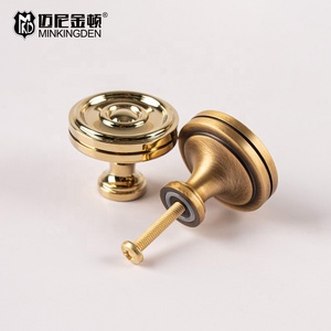 مقبض باب من النحاس الأمريكي, مقبض باب نحاسي بتصميم فرنسي ذهبي ، أجهزة أثاث - Product Image 6