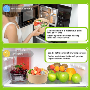 Nhà cung cấp Vòng dùng một lần cấp thực phẩm giấy kraft Bát salad bao bì thực phẩm container - Product Image 3