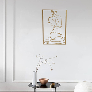 MR Modern Wall Metal Art women's Body Outline minimalista Abstract Line Drawing Art Hangings accessori Room Decor Single - Product Image 1