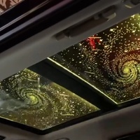 Rénovation de voiture Décoration d'intérieur automobile Lumière d'ambiance Full Sky Star Roof Atmosphere Light Panoramic Roof Sunroof Star Film Colorful
