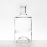 Bouteille de spiritueux en verre cristal cylindrique de qualité supérieure, vide, avec bouchon en liège, pour whisky, brandy, rhum, tequila, liqueur