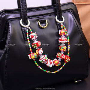 สายคล้องกระเป๋าใส่โทรศัพท์สำหรับเทศกาลคริสต์มาส, สายคล้องพวงกุญแจสร้อยข้อมือสายห้อยโทรศัพท์สายรัดข้อมือสุดหรูแบบทำมือ - Product Image 1