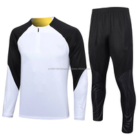 Vêtements d'entraînement de football unisexes personnalisables avec logo imprimé, col ras du cou à demi-zip, extensibles dans 4 directions, 100% polyester, anti-UV, séchage rapide