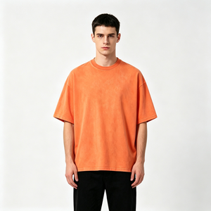 Camiseta Oversize de Algodón 100% con Estampado Digital Directo a Prenda y Lavado Ácido para Hombre, con Logo Personalizado, Estilo Urbano y Hombro Caído - Product Image 1