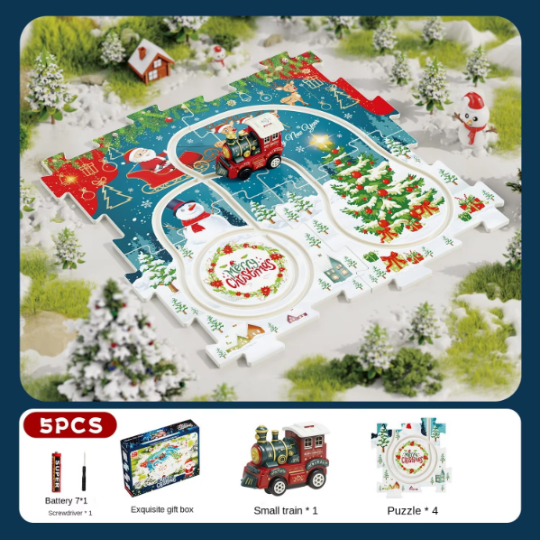 Christmas theme [5pcs] 4 puzzle 1 train
