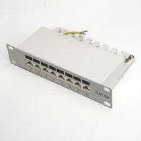 Panneau de brassage FTP modulaire RJ45 1U 8 ports en acier de haute qualité pour câbles réseau Cat5e Cat6 Cat6A, fabriqué en Allemagne
