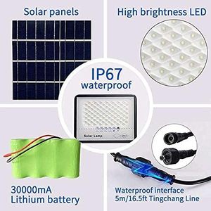 Projecteur solaire extérieur étanche haute puissance pour jardin, éclairage d'urgence LED, avec télécommande intelligente, lumière murale et projecteur. - Product Image 5