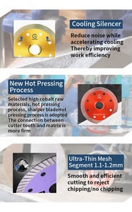 Thiết Kế Mới Lưới Turbo 4Inch 106Mm Siêu Mỏng 1.1Mm 1.2Mm Phân Khúc Độ Dày Kim Cương Saw Blade Cho Cắt Sứ Gạch - Product Image 4