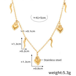 Sıcak Moda Trendi Çift Katmanlı Lüks 18 Ayar Altın Kaplama Paslanmaz Çelik Bileklik Kolyeler Düğün Yıldönümü Nişan İçin - Product Image 5