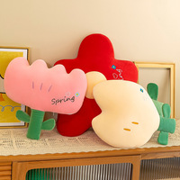 Coussin de canapé en forme de petite fleur rouge, dossier en forme de tulipe mignon, jouet en peluche floral pour lit de mariage et décoration