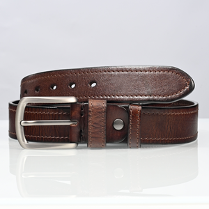 Cinturón de Cuero Genuino para Hombre, Personalizable, Sin Grietas ni Desprendimientos, Hebilla de Aleación Cómoda, Talla Estándar, para Uso Profesional - Product Image 1