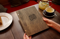Copertina per Menu in Legno Inciso, Album DIY, Raccoglitore Personalizzato in Legno per Ristoranti, Matrimoni, Caffè, Artigianato Fatto a Mano