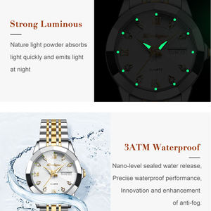 Reloj de Pulsera Poedagar 3076 de Nuevo Diseño, Reloj de Cuarzo de Acero Inoxidable de Lujo para Mujer, a la Moda, Resistente al Agua, con Calendario y Luminoso - Product Image 5