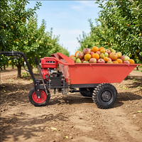 Chariot à benne basculante diesel pour chantier, chariot à main à essence à trois roues pour verger agricole