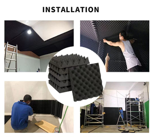 Paneles Acústicos con Diseño de Pirámide, Insonorizantes de Poliuretano <span class=keywords><strong>para</strong></span> Estudios Caseros, Salas de Grabación y Aislamiento Acústico de Habitaciones - Product Image 4
