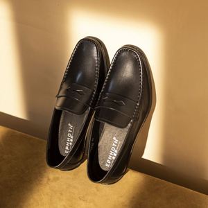 New Style Fashionable Casual Square-toe Loafers Waterproof and <b>Height</b> <b>Increasing</b> Breathable Durable Dress <b>Shoes</b> Business <b>Shoes</b> - Product Image 5