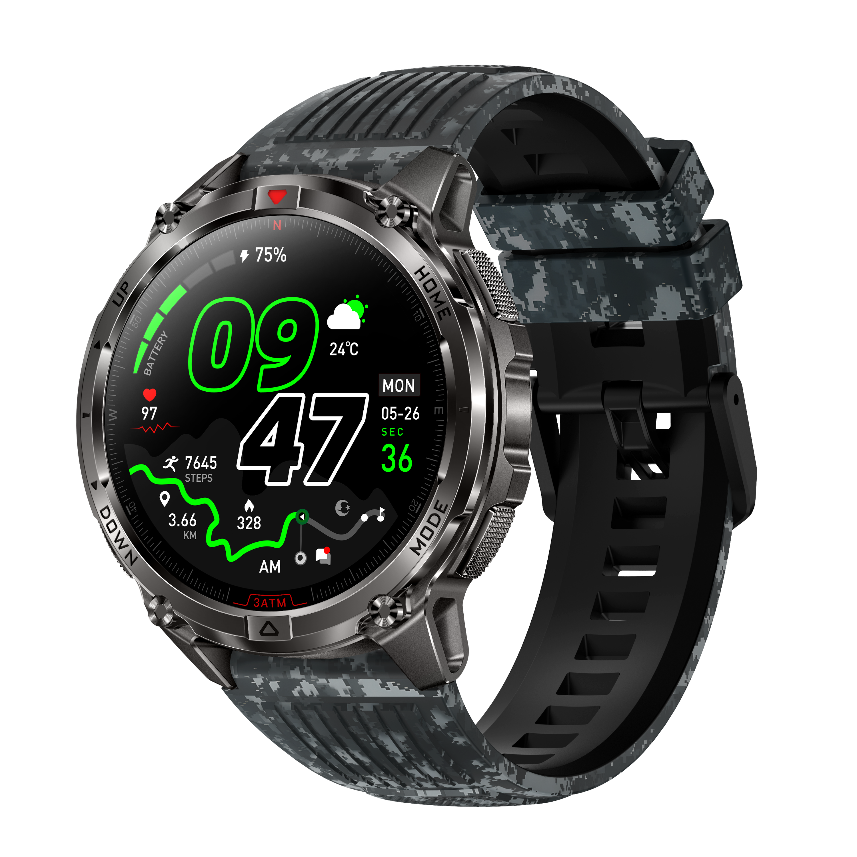 Black camouflage silicone