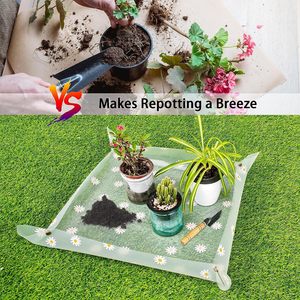 Tapis de jardin transparent imprimé en EVA 50x50cm 70x70cm, imperméable, pour le changement de terreau, pour l'entretien des plantes d'intérieur et le jardinage à domicile - Product Image 2