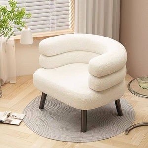 <span class=keywords><strong>Chaise</strong></span> de maquillage populaire de luxe léger, en laine d'agneau, pour chambre à coucher, canapé paresseux, tabouret de <span class=keywords><strong>coiffeuse</strong></span> simple, <span class=keywords><strong>chaise</strong></span> avec dossier - Product Image 3