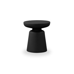 Modern <b>Round</b> Outdoor Side <b>Table</b> with Pedestal Base | Weather-Resistant Patio Accent <b>Table</b> | <b>Garden</b> & Balcony End <b>Table</b> - Product Image 1