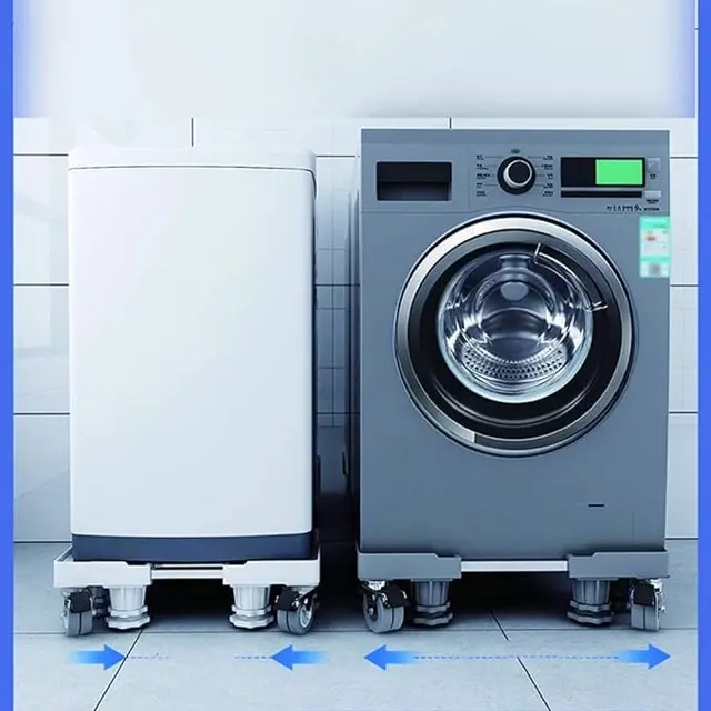 Base universal para máquina de lavar roupa, suporte totalmente automático para máquina de lavar roupa com tambor de roda ondulado, rack de armazenamento
