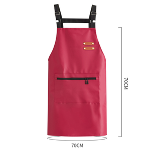 Delantal de cocina de piel sintética duradero RTS correa ajustable para el cuello abrigo de cocina protector Chef jardinero delantal de barbacoa suave con cremallera - Product Image 3